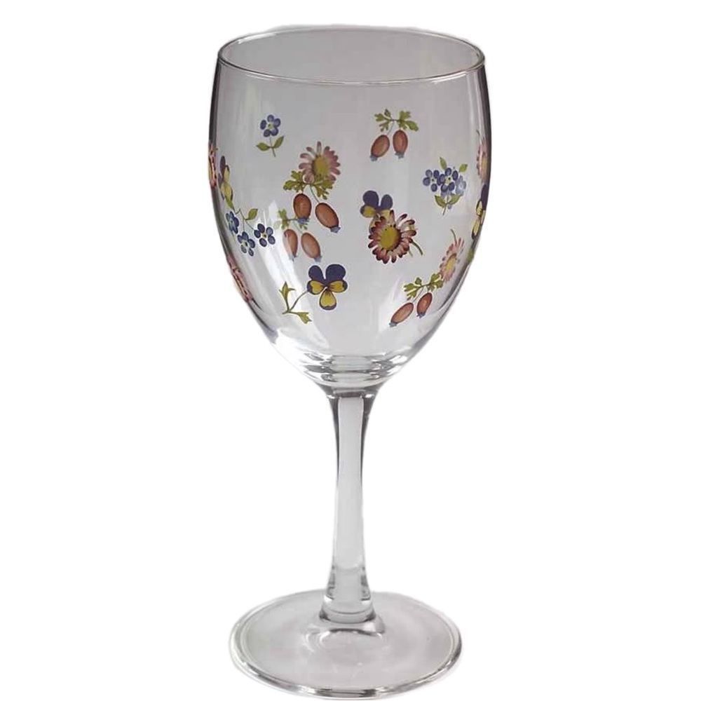 Villeroy & Boch 4 Petite Fleur Wine Glasses, Pre Owned, Rare, Pristine. 7 oz.